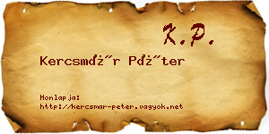 Kercsmár Péter névjegykártya